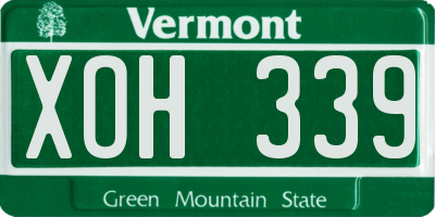 VT license plate XOH339