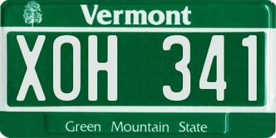 VT license plate XOH341