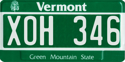 VT license plate XOH346