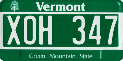 VT license plate XOH347