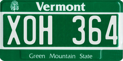 VT license plate XOH364