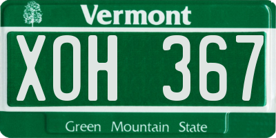 VT license plate XOH367