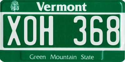VT license plate XOH368