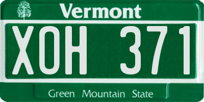 VT license plate XOH371