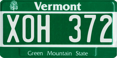VT license plate XOH372
