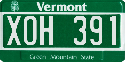 VT license plate XOH391