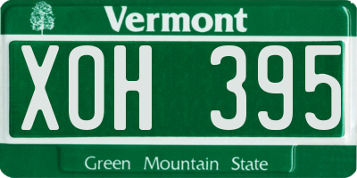 VT license plate XOH395