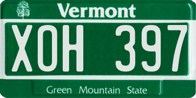 VT license plate XOH397