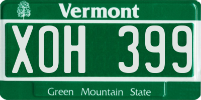 VT license plate XOH399