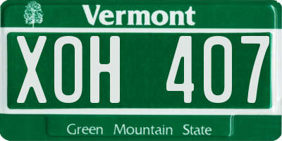 VT license plate XOH407