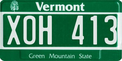 VT license plate XOH413