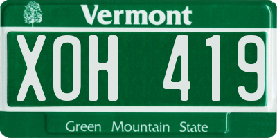 VT license plate XOH419
