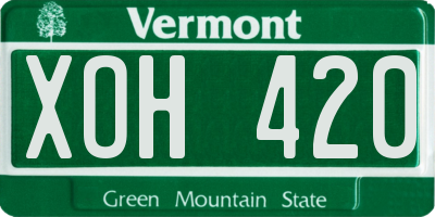 VT license plate XOH420