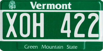 VT license plate XOH422