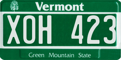 VT license plate XOH423