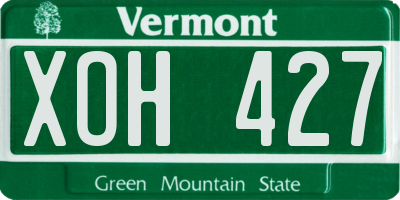 VT license plate XOH427