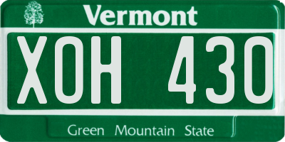 VT license plate XOH430