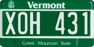 VT license plate XOH431