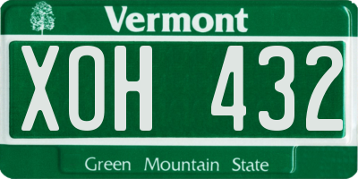 VT license plate XOH432