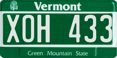 VT license plate XOH433