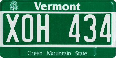 VT license plate XOH434