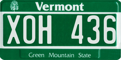 VT license plate XOH436