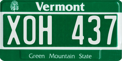VT license plate XOH437