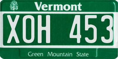 VT license plate XOH453