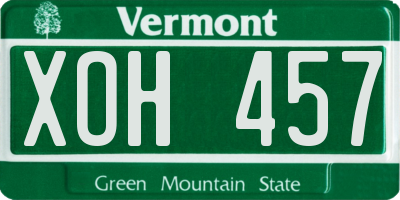 VT license plate XOH457