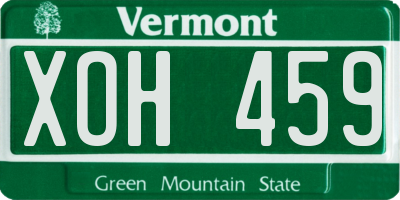 VT license plate XOH459