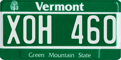 VT license plate XOH460