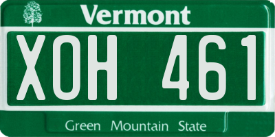VT license plate XOH461