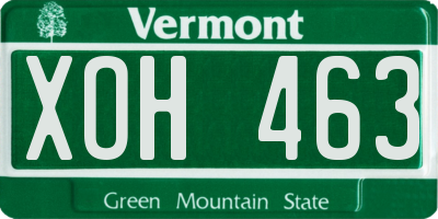 VT license plate XOH463