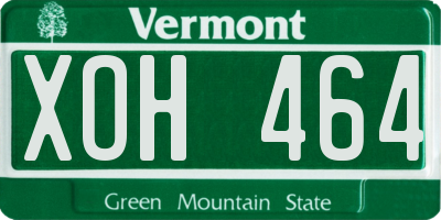 VT license plate XOH464