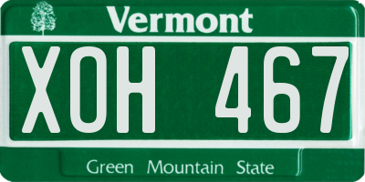 VT license plate XOH467