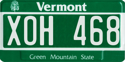 VT license plate XOH468
