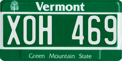 VT license plate XOH469