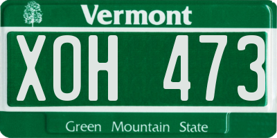 VT license plate XOH473