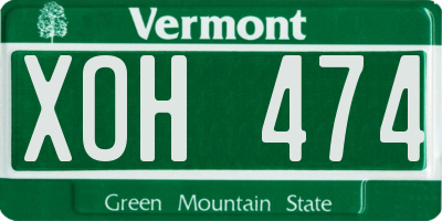 VT license plate XOH474