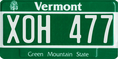 VT license plate XOH477