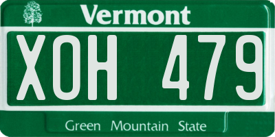 VT license plate XOH479