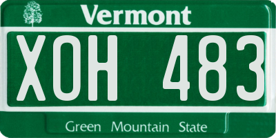 VT license plate XOH483