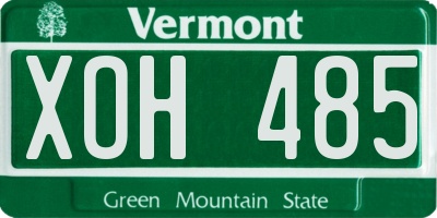 VT license plate XOH485
