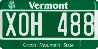 VT license plate XOH488