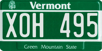 VT license plate XOH495