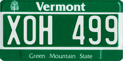 VT license plate XOH499