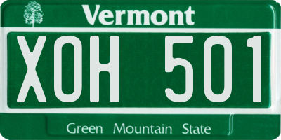 VT license plate XOH501