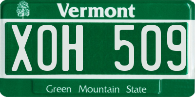 VT license plate XOH509