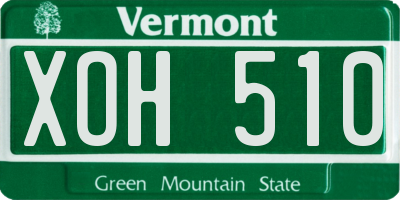 VT license plate XOH510
