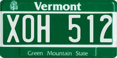 VT license plate XOH512